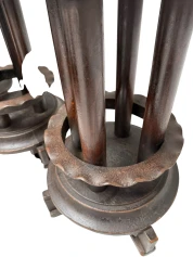 Six Art Deco Amsterdamse School Stools with Leather Tops, 1920s